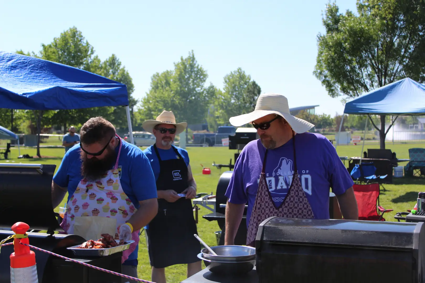 Some cooks enjoying Wing-Off
